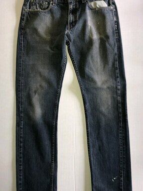 Levis 511 Men Slim Fit Distressed Med Wash Blue Jeans 34x34 Straight Leg Denim